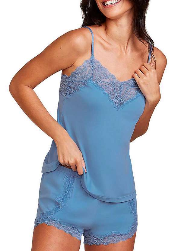 Hope - Pijama Feminino Curto Hope Lcs550 Asy-Azul-Serenity