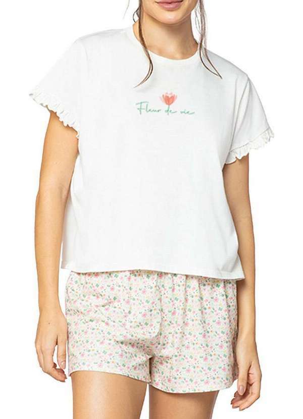 Lupo - Pijama Feminino Curto Lupo 24611-001 1830-Off-White