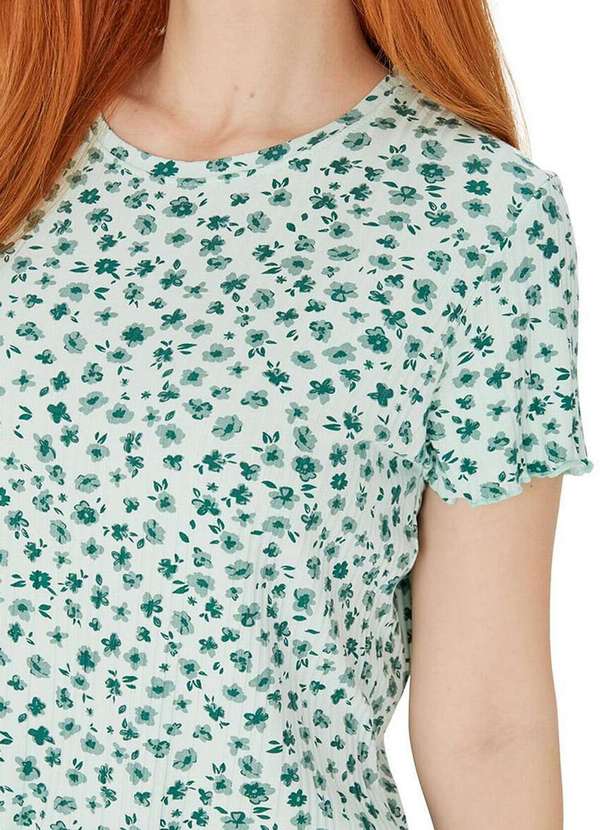 Malwee - Pijama Feminino Curto Malwee 1000121154 Di80a-Verde-Claro-Floral 3