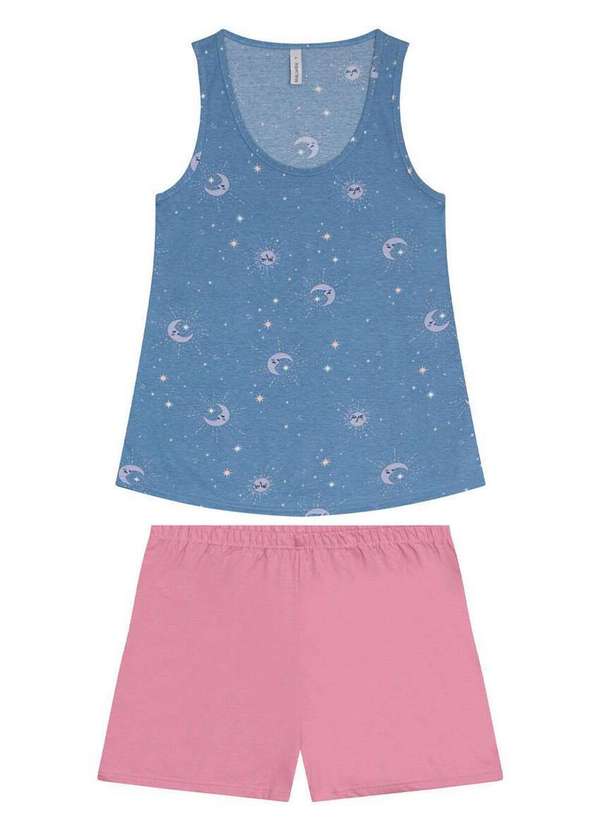 Malwee - Pijama Feminino Curto Malwee 1000126802 Dp40a-Azul