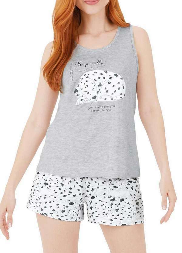 Malwee - Pijama Feminino Curto Malwee 1000126805 40000-Cinza