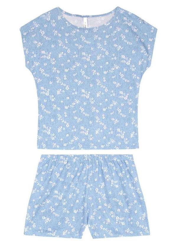 Malwee - Pijama Feminino Curto Malwee 1000126811 Dp43a-Azul 2