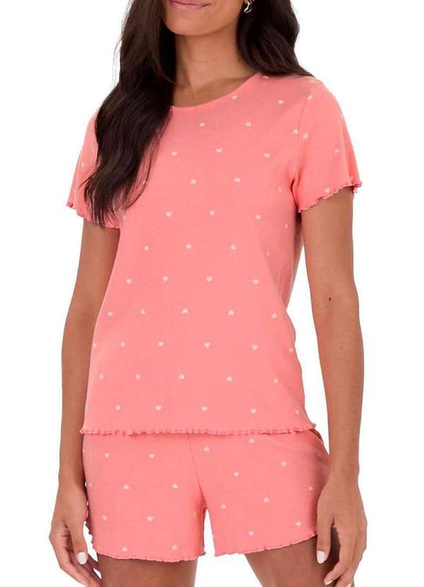 Malwee - Pijama Feminino Curto Malwee 1000128767 Dq90a-Rosa