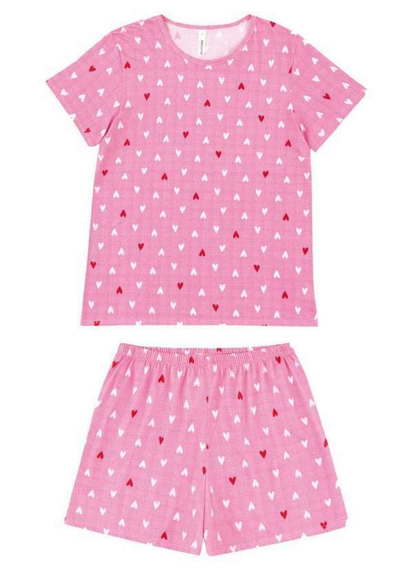 Malwee - Pijama Feminino Curto Malwee 1000133159 Dw68a-Rosa