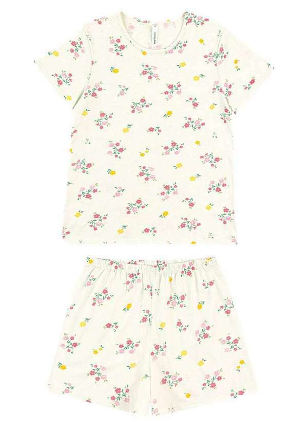 Malwee - Pijama Feminino Curto Malwee 1000133159 Dw73a-Off-White