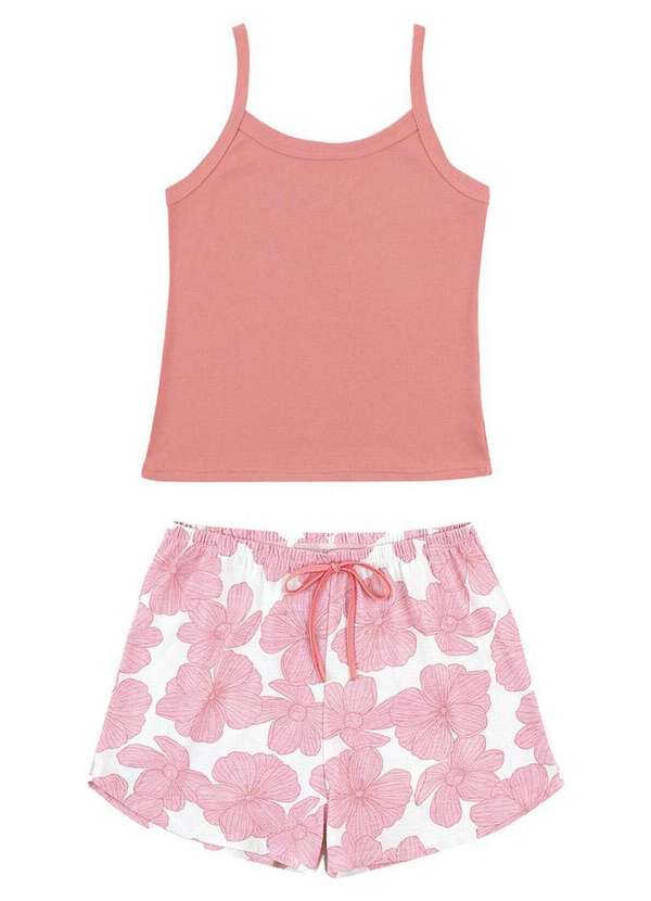Malwee - Pijama Feminino Curto Malwee 1000133162 00152-Rosa-Floral 2