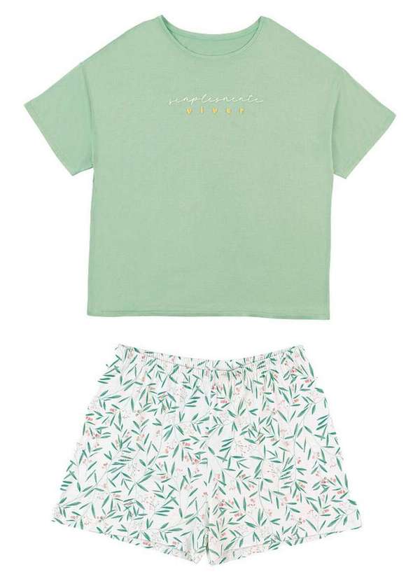 Malwee - Pijama Feminino Curto Malwee 1000133174 00014-Verde 2