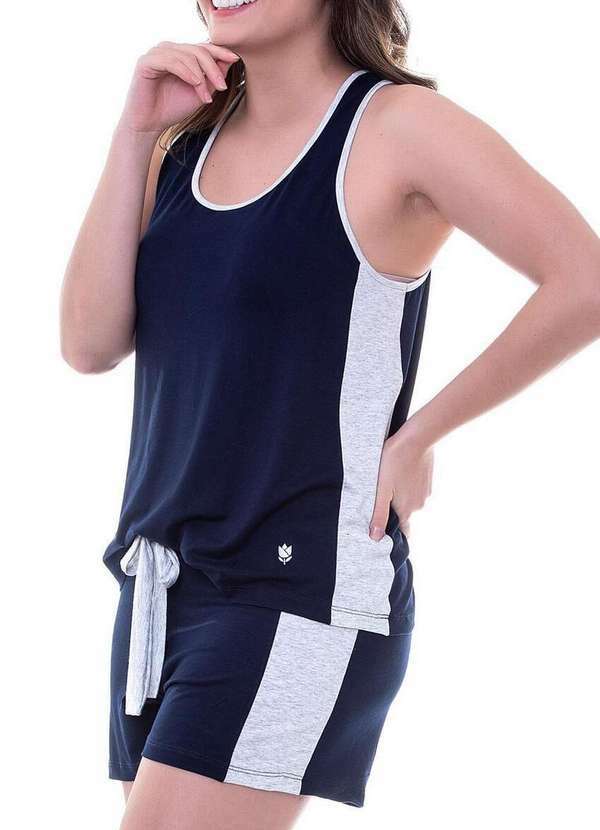 Podiun - Pijama Feminino Curto Podiun 225032 Marinho