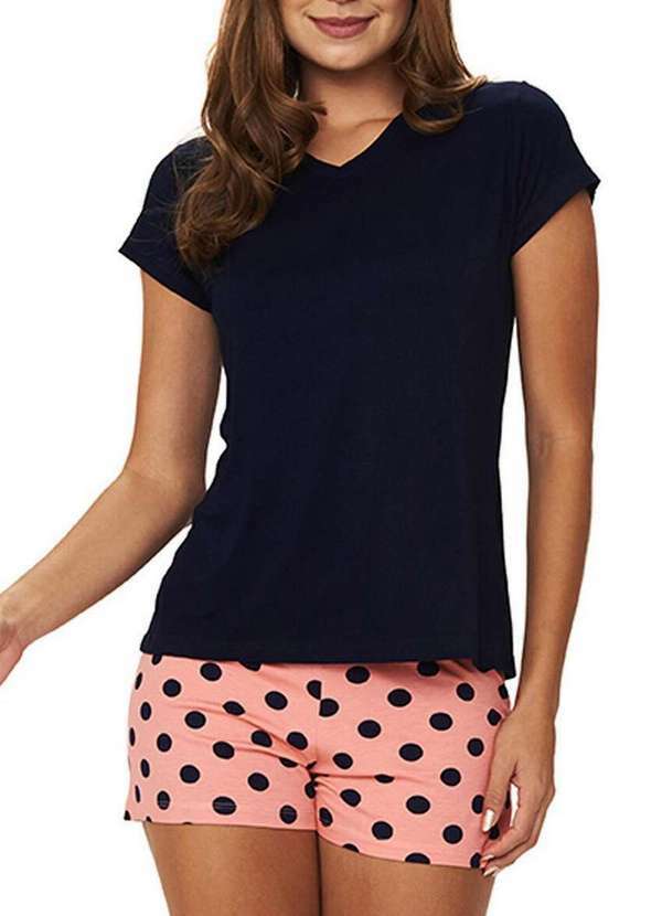 Podiun - Pijama Feminino Curto Podiun 245020 272-Poá-Bahamas