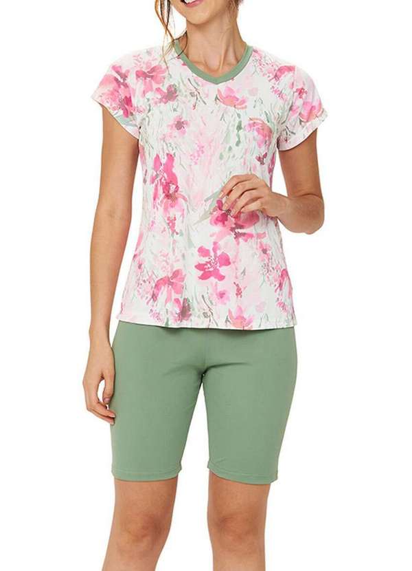 Podiun - Pijama Feminino Curto Podiun 245072 264-Floral-Tropical