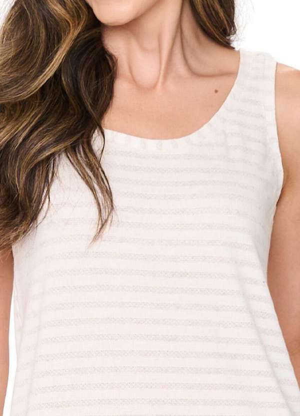 Podiun - Pijama Feminino Curto Podiun 255056 374-Listrado-Natural 3