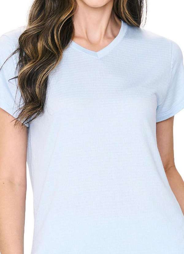 Podiun - Pijama Feminino Curto Podiun 255063 375-Azul-Brisa 3