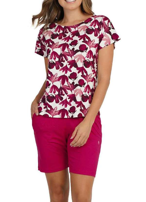 Podiun - Pijama Feminino Curto Podiun 255105 416-Floral-Monet