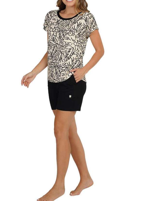 Podiun - Pijama Feminino Curto Podiun 255134 415-Floral-Étnico 3