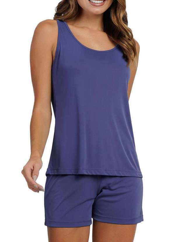 Podiun - Pijama Feminino Curto Podiun 265005 513-Azul-Crepúsculo