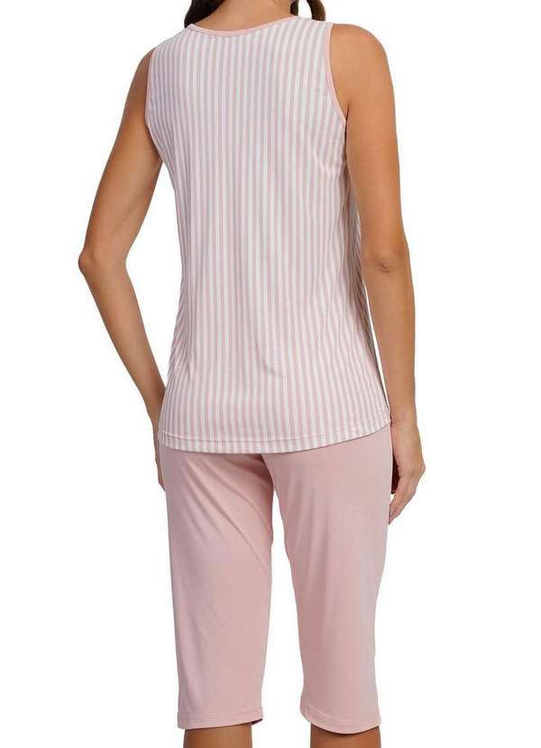 Podiun - Pijama Feminino Curto Podiun 265014 497-Listrado-Cristal 2