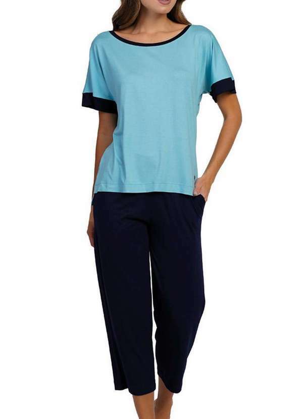 Podiun - Pijama Feminino Curto Podiun 265059 464-Brisa-Azul