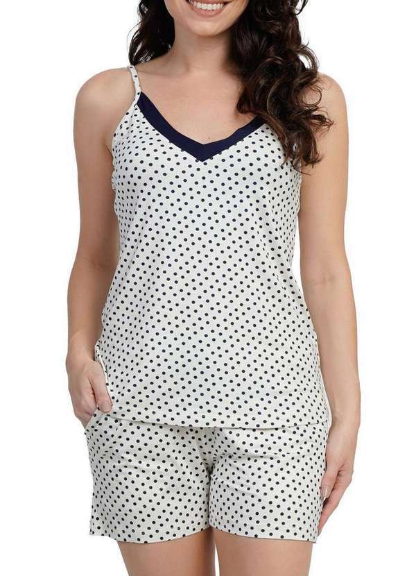 Podiun - Pijama Feminino Curto Podiun 265072 455-Petit-Poá-Marinho