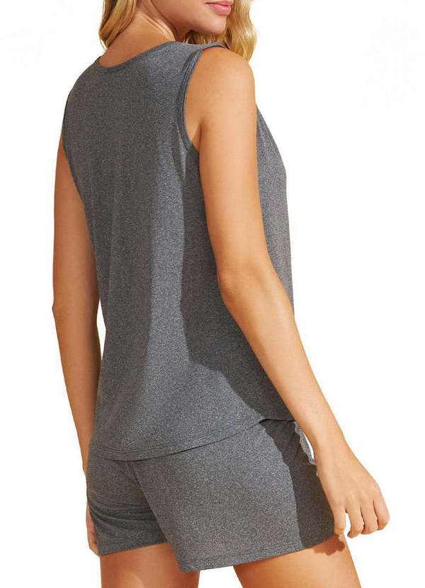 Recco - Pijama Feminino Curto Recco 17950 00134-Mescla-Cinza 2