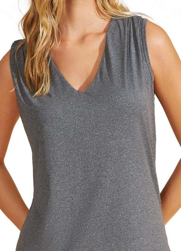 Recco - Pijama Feminino Curto Recco 17950 00134-Mescla-Cinza 3