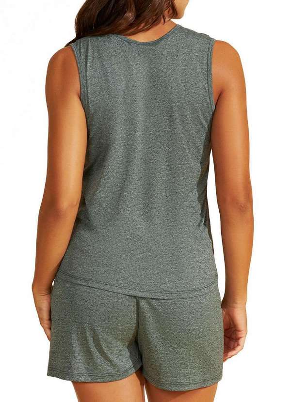 Recco - Pijama Feminino Curto Recco 17950 19301-Mescla-Verde-Veneza 2