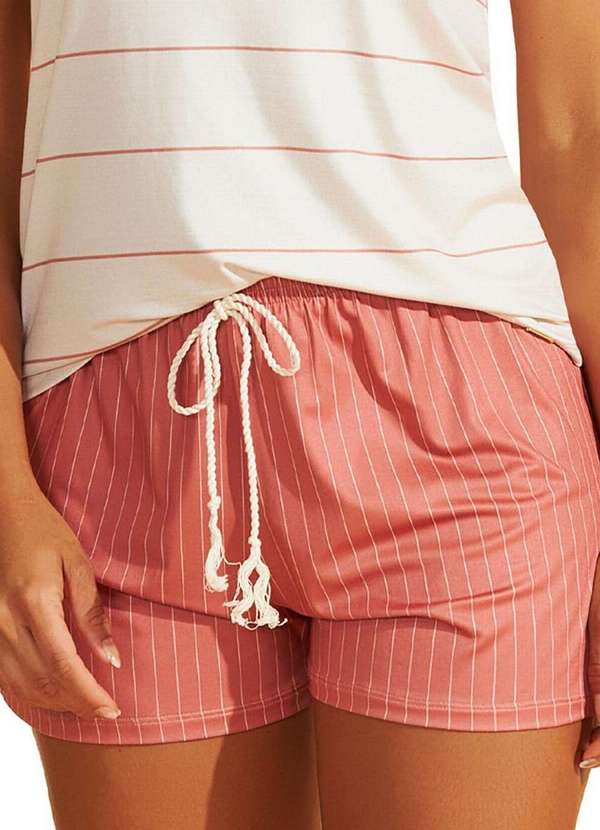 Recco - Pijama Feminino Curto Recco 18052 21370-List.-Palha-Com-Marrocos 3