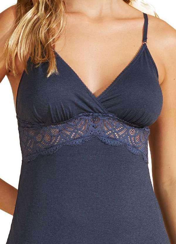 Recco - Pijama Feminino Curto Recco 18159 20449-Mescla-Azul-Nuage 2