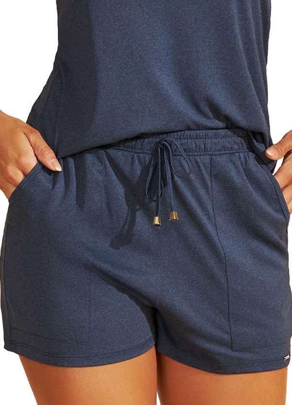 Recco - Pijama Feminino Curto Recco 18160 20449-Mescla-Azul-Nuage 3