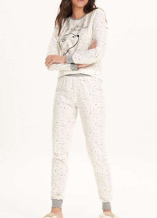 Cor com Amor - Pijama Feminino Longo Cor com Amor 12496 Mescla