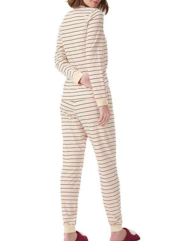 Cor com Amor - Pijama Feminino Longo Cor com Amor 13463 Creme 2