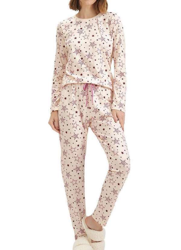 Cor com Amor - Pijama Feminino Longo Cor com Amor 2010151 Bege