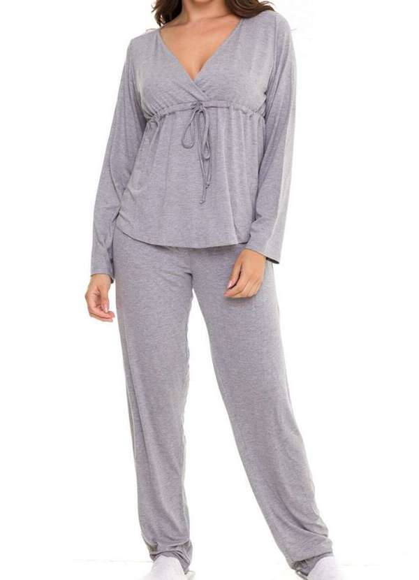 Daisydays - Pijama Feminino Longo Daisydays 26.38.0021 Cinza-Mescla