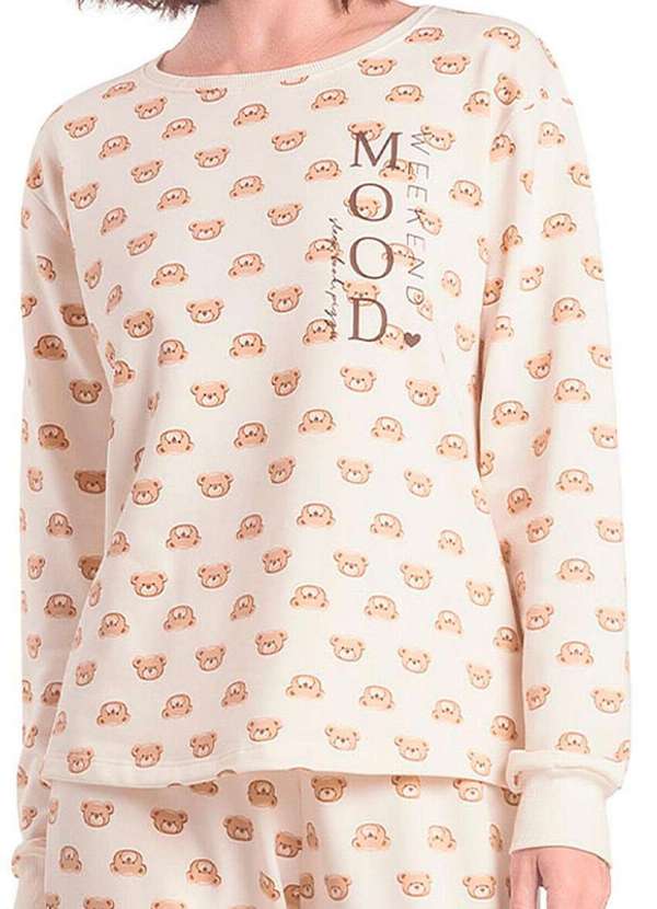 Espaço Pijama - Pijama Feminino Longo Espaço Pijama 4010092 Off-White-Ursos 3