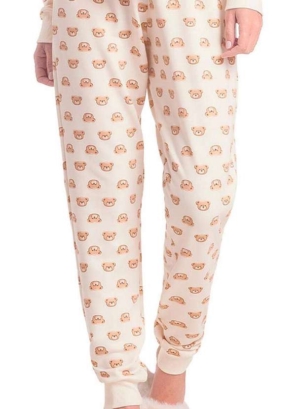Espaço Pijama - Pijama Feminino Longo Espaço Pijama 4010092 Off-White-Ursos 4