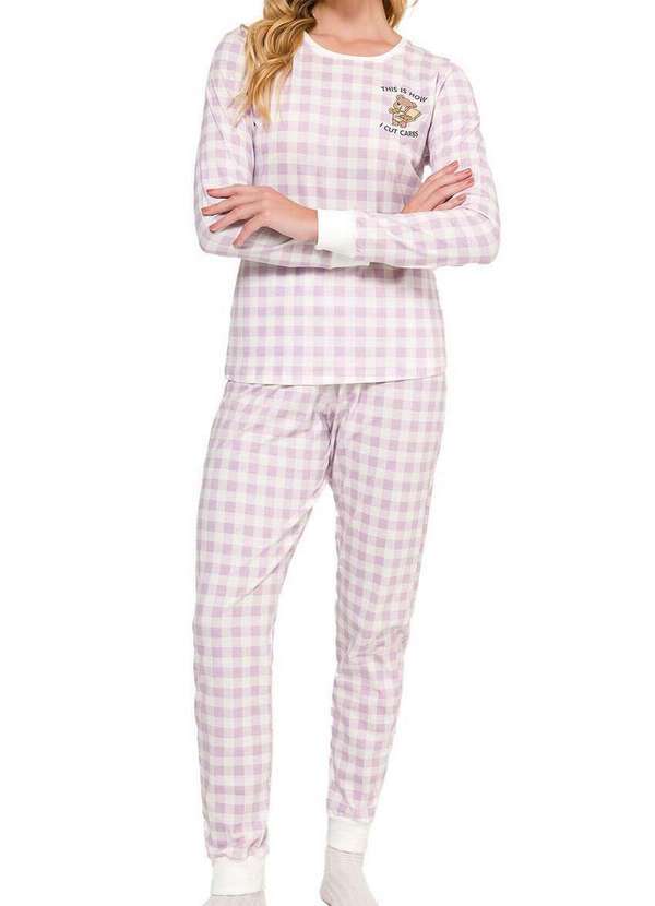 Pijama Feminino Longo Espaço Pijama 4010095 Lilas - Meias Sao Jorge