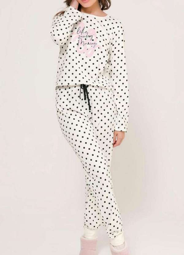Espaço Pijama - Pijama Feminino Longo Espaço Pijama 4010145 Branco