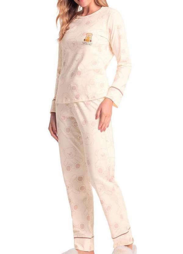 Espaço Pijama - Pijama Feminino Longo Espaço Pijama 4010297 Off-White