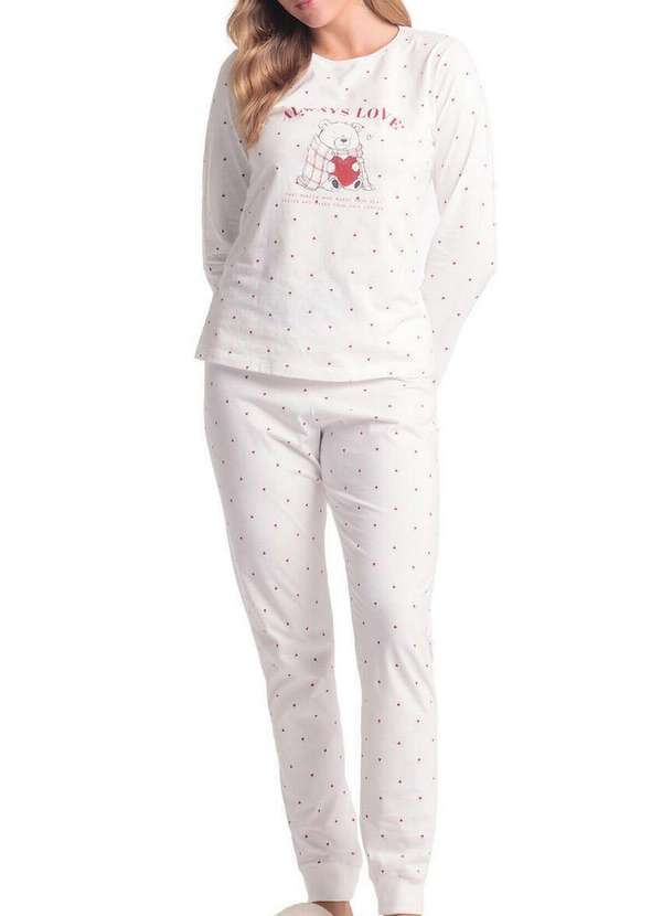 Espaço Pijama - Pijama Feminino Longo Espaço Pijama 4010305 Off-White
