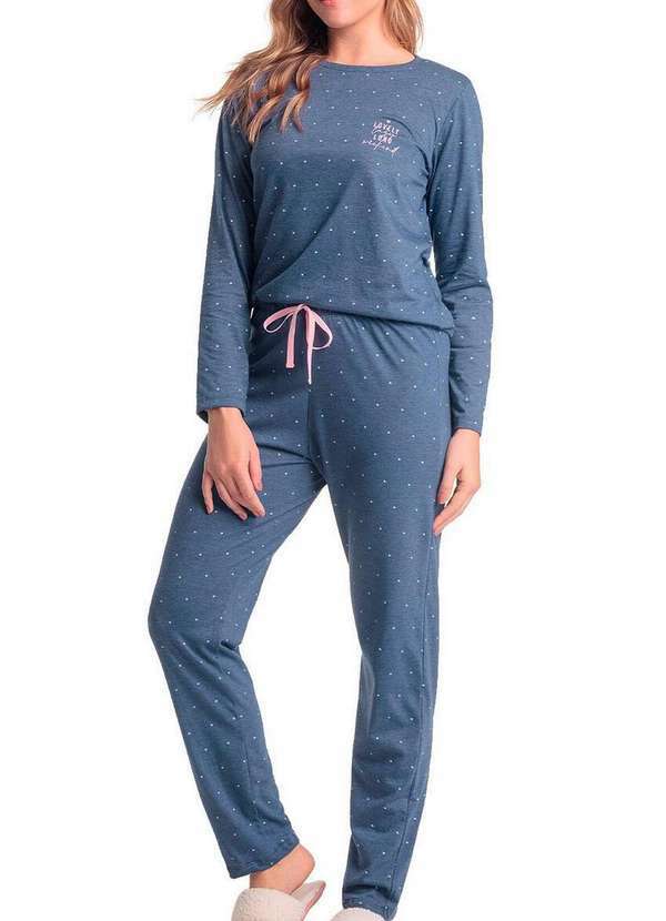 Espaço Pijama - Pijama Feminino Longo Espaço Pijama 4010318 Azul