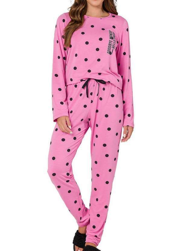 Espaço Pijama - Pijama Feminino Longo Espaço Pijama 41294 Rosa