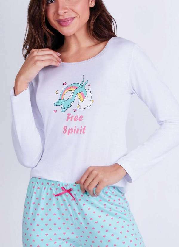 Lupo - Pijama Feminino Longo Lupo 24420-001 1110-Branco
