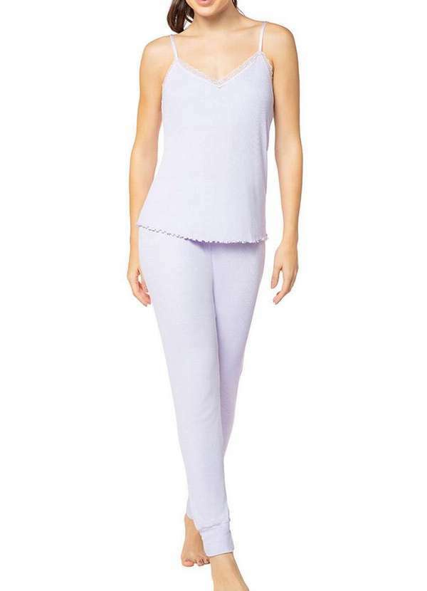 Lupo - Pijama Feminino Longo Lupo 24656-001 2070-Lilás