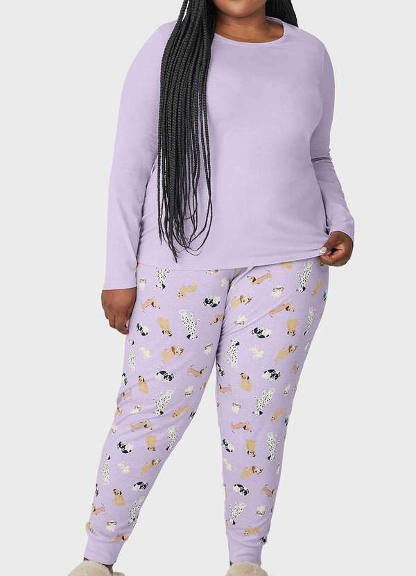 Malwee - Pijama Feminino Longo Malwee 1000117595 01635-Lilás