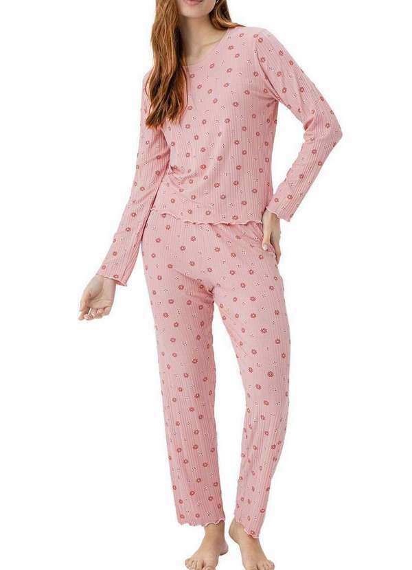 Malwee - Pijama Feminino Longo Malwee 1000117607 Dh50a-Rosa
