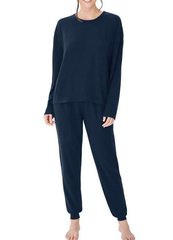 Malwee - Pijama Feminino Longo Malwee 1000124648 02023-Marinho