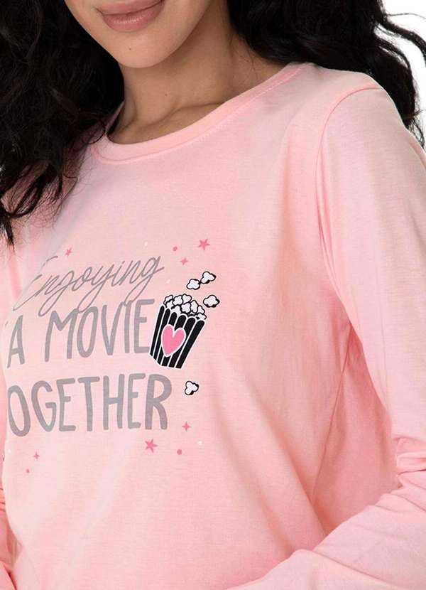 Malwee - Pijama Feminino Longo Malwee 1000126841 01345-Rosa-Preto 3