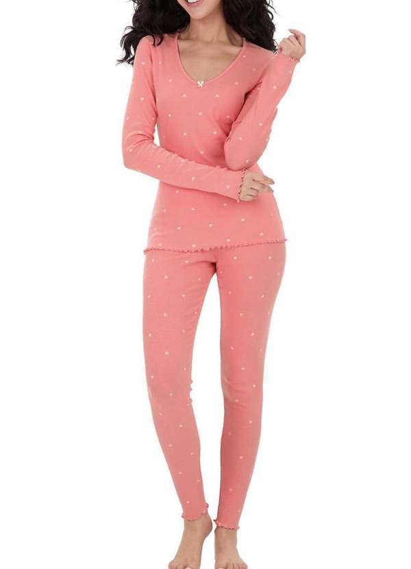 Malwee - Pijama Feminino Longo Malwee 1000128770 Dq90a-Rosa
