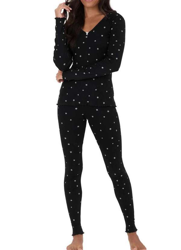 Malwee - Pijama Feminino Longo Malwee 1000128770 Dq91a-Preto 4