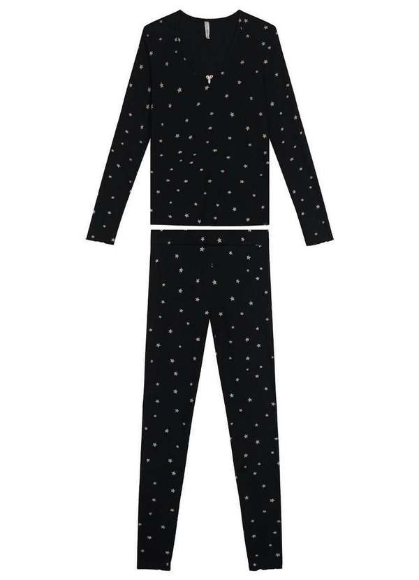 Malwee - Pijama Feminino Longo Malwee 1000128770 Dq91a-Preto 5