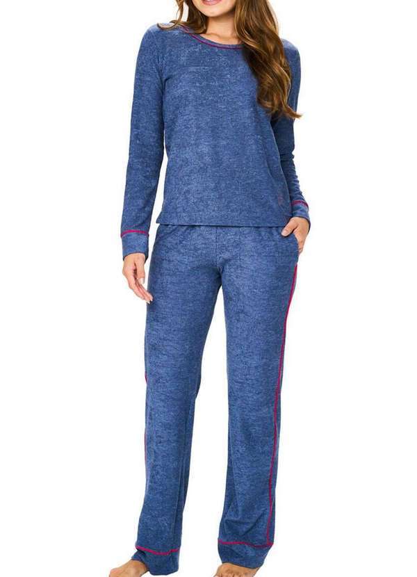 Podiun - Pijama Feminino Longo Podiun 245176 630-Jeans